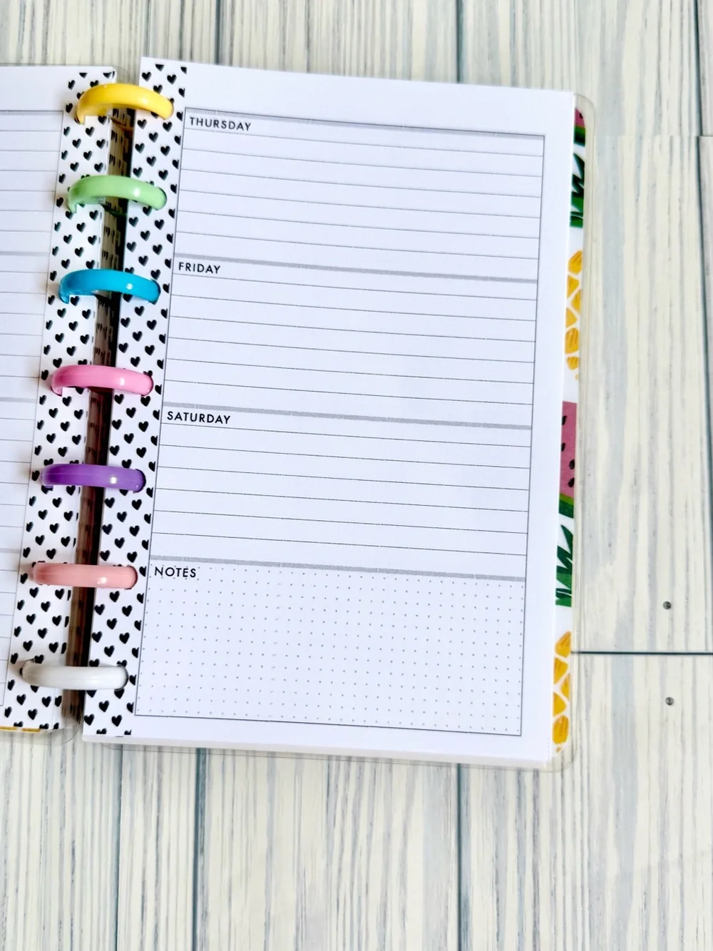 Mini Happy planner size undated tropical Girl plants fruits